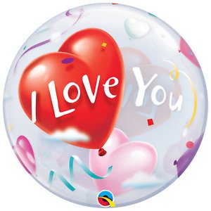 [66768] 22" round Bubble I Love You Heart Balloon