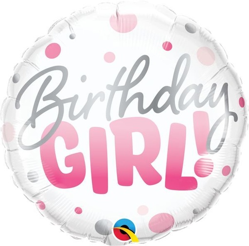 [18877P6] 18" Bday Girl Pink Dots