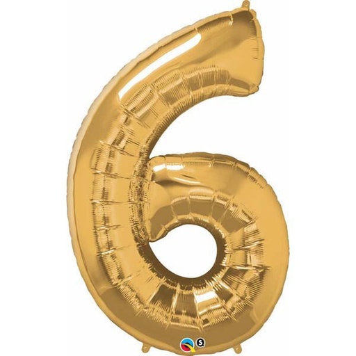 [30491] 34" Number 6 Gold Qualatex