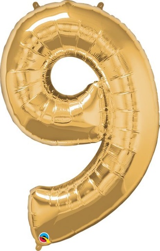 [30503] 34" Number 9 Gold Qualatex