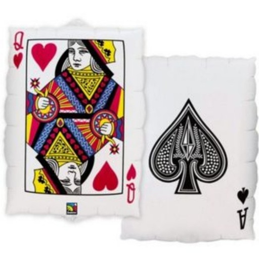 [30949] 30" Card Queen Of Hearts/Ace Of Spades