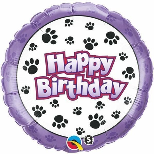 [35443P6] 18" Paw Prints B'day