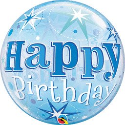 [071444484336] 22" Birthday Blue Starburst Bubble
