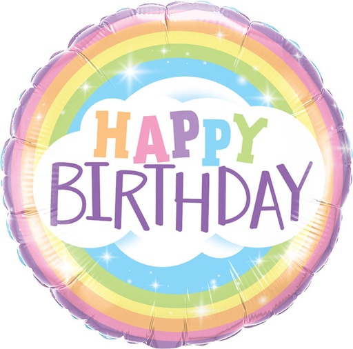 [07144478657701] 18" Pastel Rainbow B'day