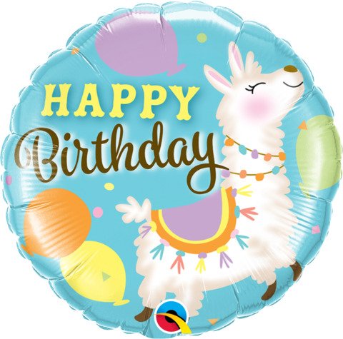 [85905P6] 18" Birthday Llama