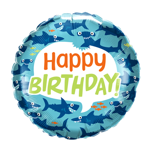 [97379] 18" Birthday Sharks Fun