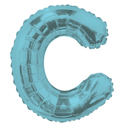 [34824-14] 14" Letter C Light Blue Kaleidoscope