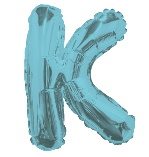 [34832-14] 14" Letter K Light Blue Kaleidoscope