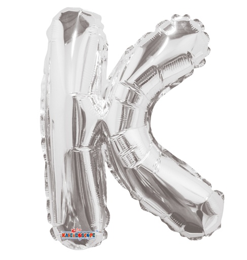 [34903-14] 14" Letter K Silver Kaleidoscope