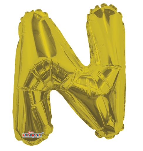 [35081-14] 14" Letter N Gold Kaleidoscope