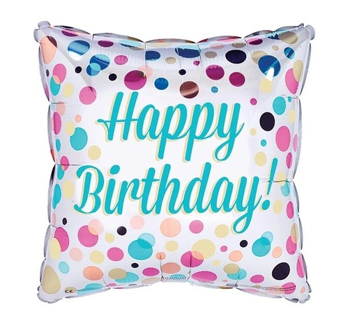 [293794] 17" Birthday Dots Square