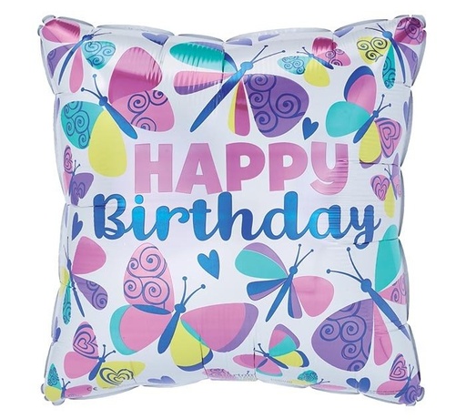[58448] 17" BIRTHDAY BUTTERFLIES BALLOON