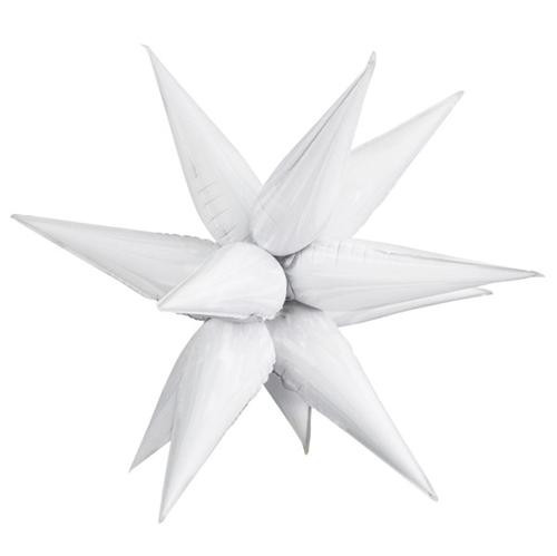 40" Exploding Stars 3D White Ballon