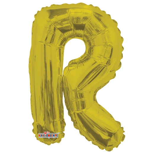 [35086-14S] 14" Letter R Gold Kaleidoscope