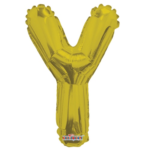 [36379] 14" Letter Y Gold Kaleidoscope