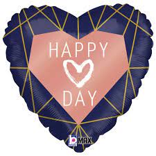 [369214] 18'' Heart Geo Navy