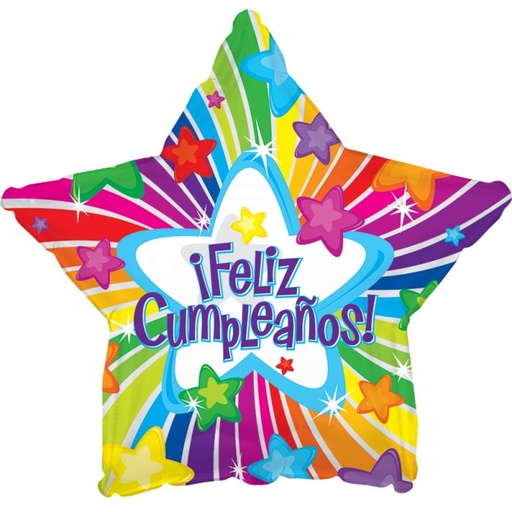 [81410610_0] 18" Feliz Cumpleanos Bright Stars