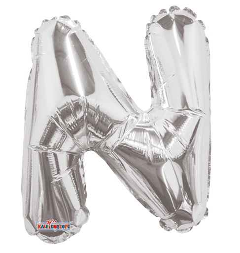 [34906-14] 14" Letter N Silver Kaleidoscope
