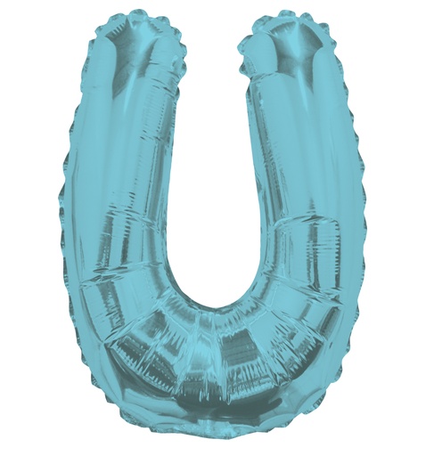 [34842-14] 14" Letter U Light Blue Kaleidoscope