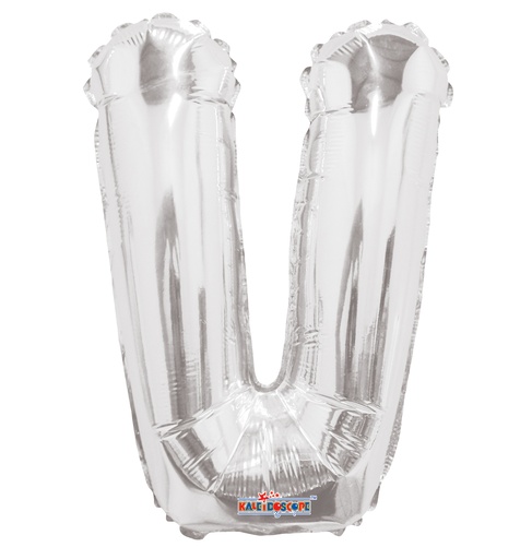 [34915-14S] 14" Letter V Silver Kaleidoscope