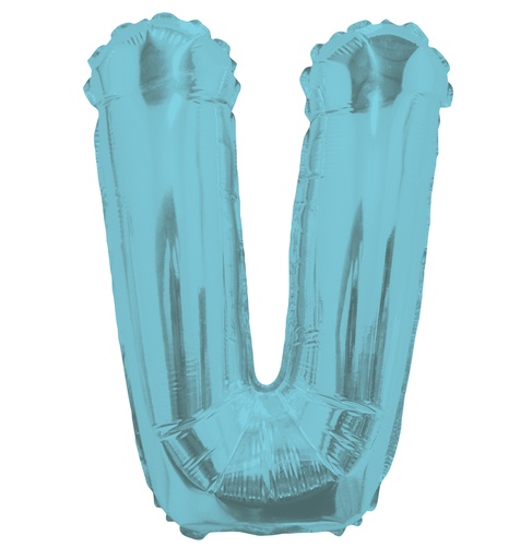 [34843-14] 14" Letter V Light Blue Kaleidoscope
