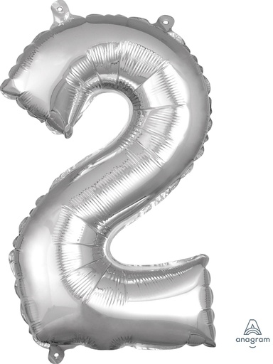 [33078] 16" Number 2 Silver Anagram