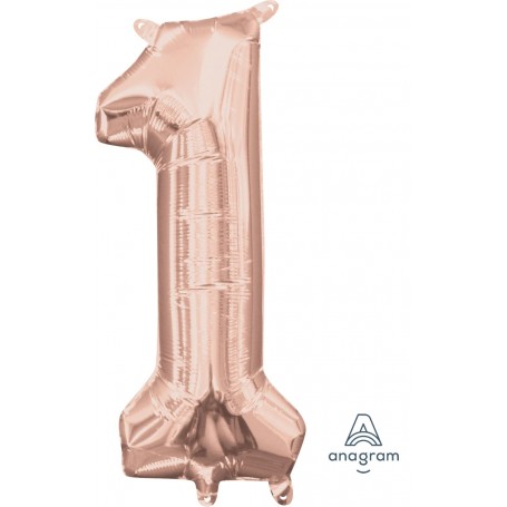 [37486] 16" Number 1 Rose Gold Anagram
