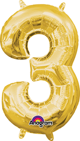 [33081] 16" Number 3 Gold Anagram