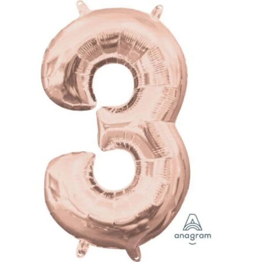 [37488] 16" Number 3 Rose Gold Anagram