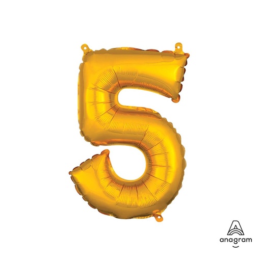 [33085] 16" Number 5 Gold Anagram