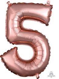 [37490] 16" Number 5 Rose Gold Anagram