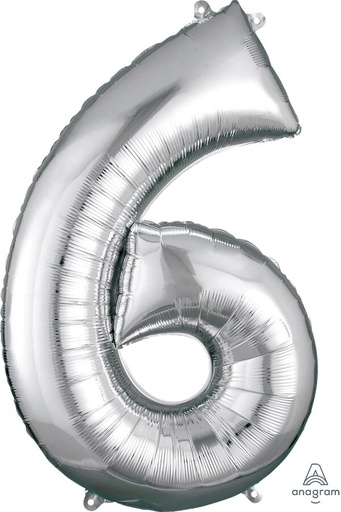 [33086] 16" Number 6 Silver Anagram