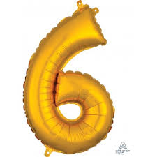 [33087] 16" Number 6 Gold Anagram