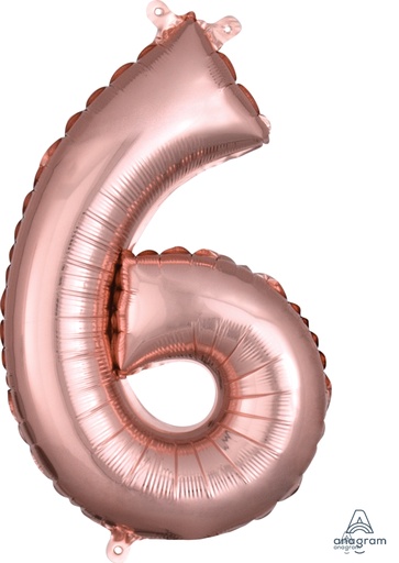 [37491] 16" Number 6 Rose Gold Anagram