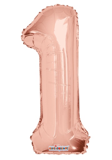 [15681-14S] 14" Number 1 Rose Gold Kaleidoscope