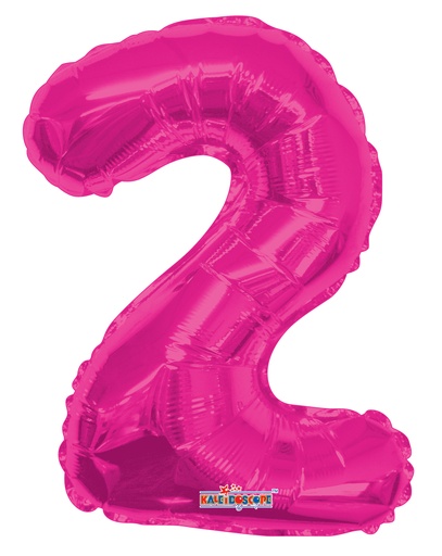 [35029-14] 14" Number 2 Hot Pink Kaleidoscope