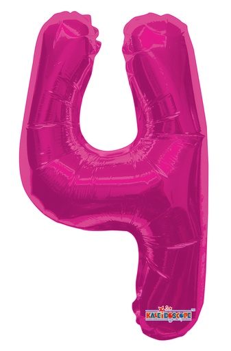 [35031-14] 14" Number 4 Hot Pink Kaleidoscope