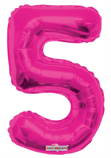 [35032-14] 14" Number 5 Hot Pink Kaleidoscope