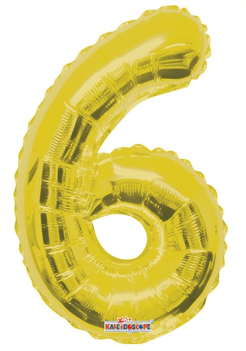 [35063-14] 14" Number 6 Gold Kaleidoscope