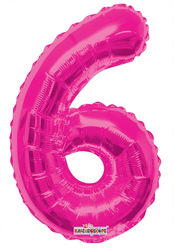 [35033-14] 14" Number 6 Hot Pink Kaleidoscope