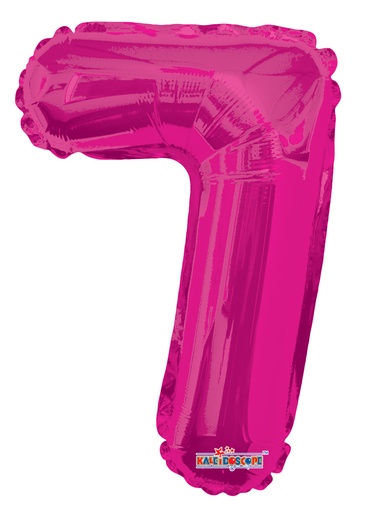 [35034-14] 14" Number 7 Hot Pink Kaleidoscope