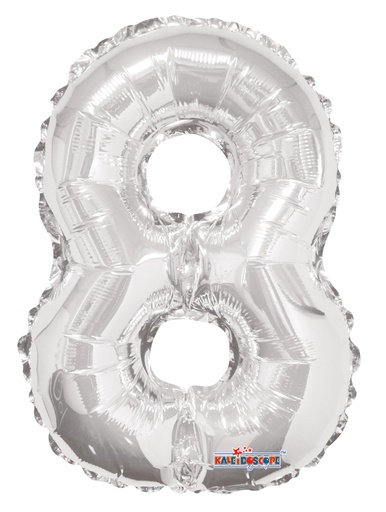 [35015-14] 14" Number 8 Silver Kaleidoscope