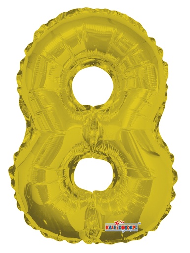 [35065-14] 14" Number 8 Gold Kaleidoscope