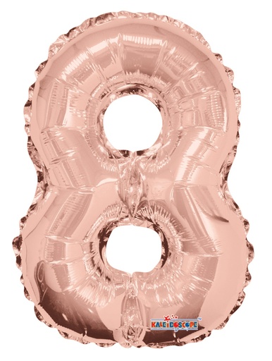 [15688-14S] 14" Number 8 Rose Gold Kaleidoscope