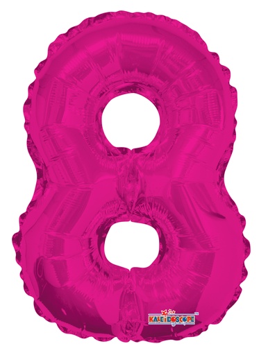 [35035-14] 14" Number 8 Hot Pink Kaleidoscope