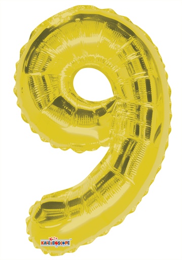 [35066-14] 14" Number 9 Gold Kaleidoscope