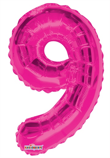 [35036-14] 14" Number 9 Hot Pink Kaleidoscope