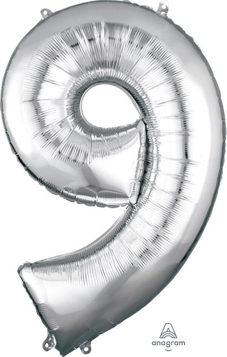 [33092] 16" Number 9 Silver Anagram