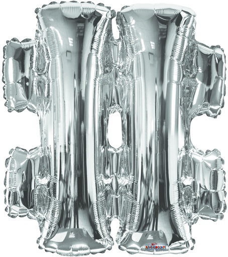 [15298-14] 14" Hashtag Symbol Silver Kaleidoscope