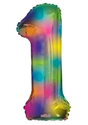 [16374-34] 34" Number 1 Rainbow Kaleidoscope